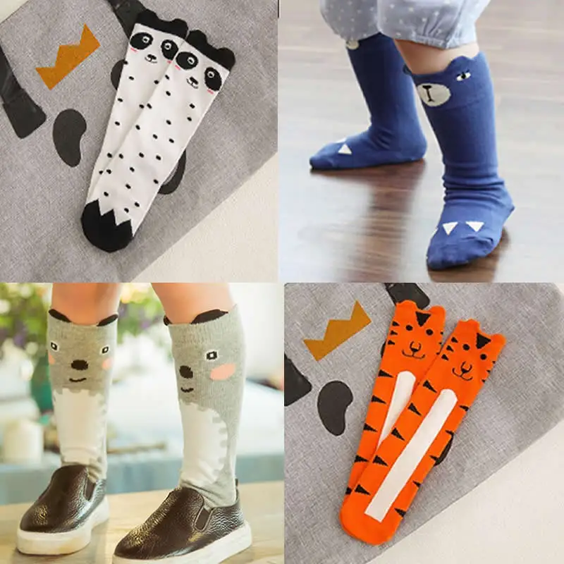 

Children cartoon mouse fox panda pattern baby socks cotton child boy girl socks knee high heel warm children socks