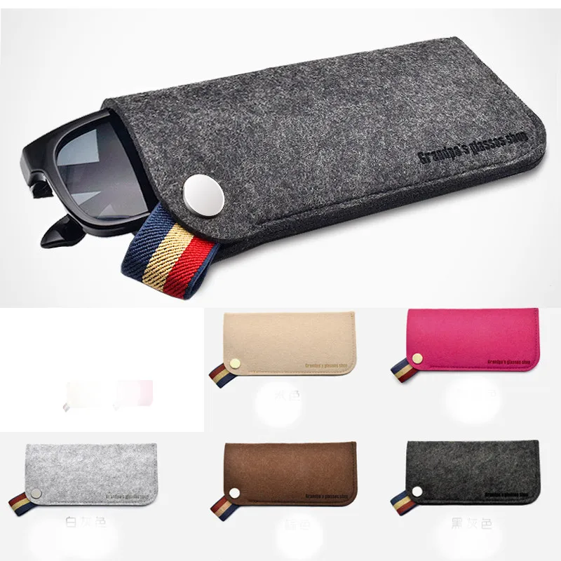 

1 Pcs Solid Color Unisex Sunglasses Case Portable Soft Felt Dustproof Eyeglasses Storage Box Eyewear Accessories Free Shipping