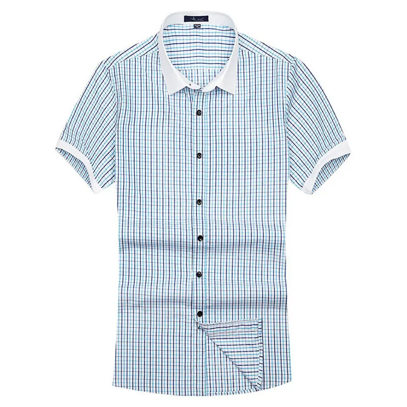 2016 New Fashion Summer Men Striped Shirt Short-Sleeve Cotton Dress Social Shirts For Man Size S-3XL Free Shipping | Мужская одежда