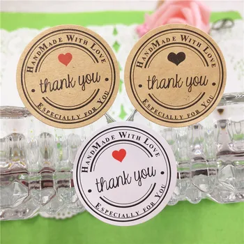 

100Pcs/Lot 3.5cm Round And Square Shape Paper Adhesive Sticker Label Series For Adornment Bottle Jewelry Boxes Envelope Books
