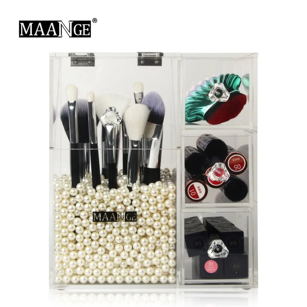 

Transparent Makeup Box Plastic Cosmetic Makeup Tools Holder Case Makeup Brushes Pencil Lipstick Storage for Lady