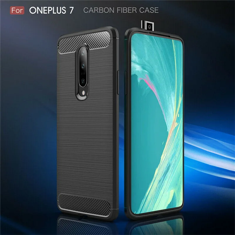 buy YISHANGOU Soft Case For Oneplus 7 Pro 6 5 6T 5T Slim Hybrid Armor Carbon Fiber Texture Brushed Cover