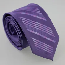 YIBEI Coachella Модные мужские галстуки дизайн Тощий Фиолетовый Окаймленный галстук из микрофибры Повседневная диагональные полосы Галстуки