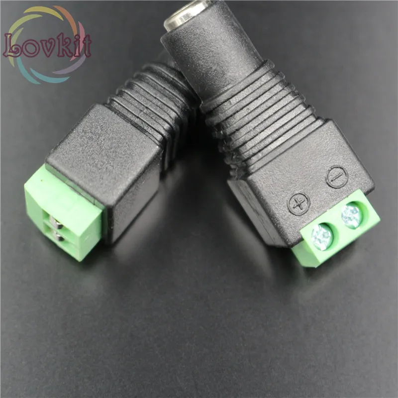 

5pcs Female Connector Plugs For 5050 / 3528 SMD LED Strip sigle color Light DC Power Supply AC Adapter Plug Cable Jack retail