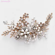 Jonnafe, дизайн, античное золото, расческа для волос, кристаллы, стразы, свадебная расческа для волос, для женщин, для выпускного, головной убор, свадебные украшения для волос