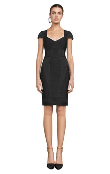 

Hot Sale Hight quality Jacquard fashion Bandage Dress sexy women V-neck Empire EveningParty celebrity body con Dresses wholesale