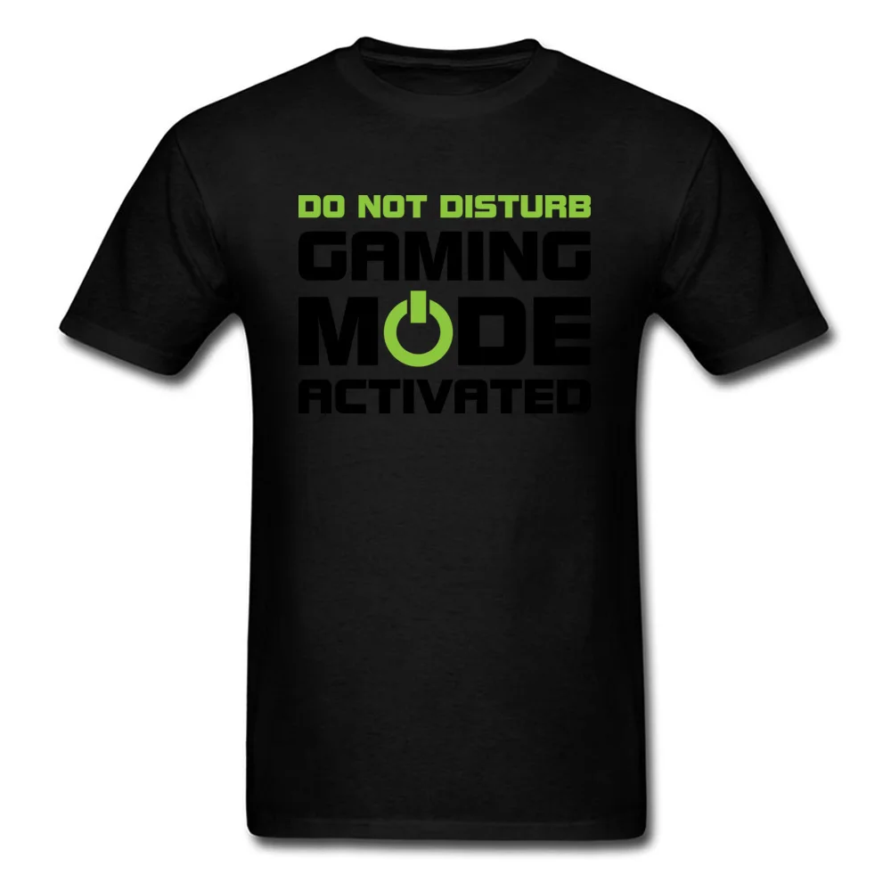 Gaming Mode Activated Funny T Shirt Short Sleeve for Men 100% Cotton Fall O-Neck T-Shirt Normal Tee Shirt Retro Gaming Mode Activated black