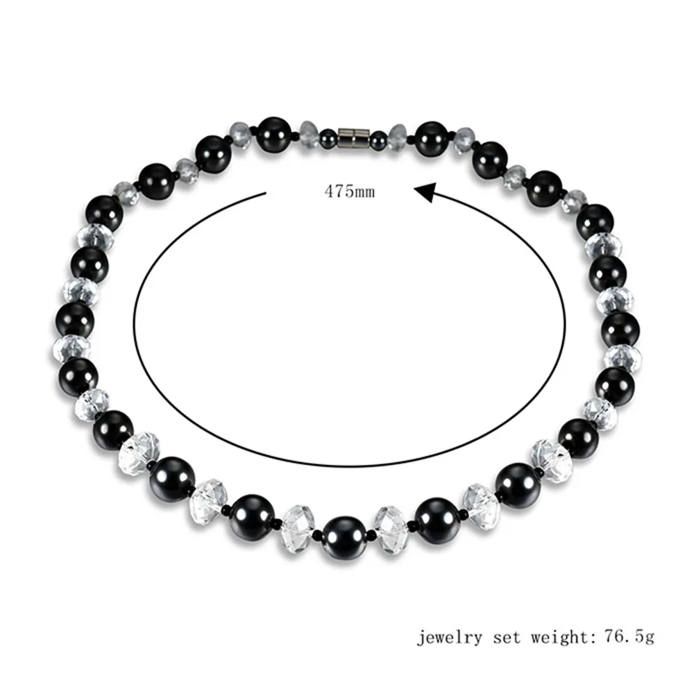 Магнетитовое ожерелье из натурального камня, Черный желчный камень, ожерелье из бисера, магнитное ожерелье из гематита для здоровья, колье для женщин и мужчин, модное ювелирное изделие