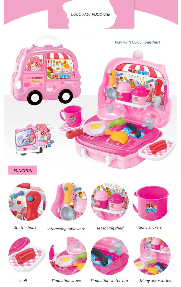 Игрушки-симуляторы для детей, посуда для приготовления пищи, набор кухонных игрушек, инструмент для макинга, унисекс чемодан, пластиковая игрушка для еды
