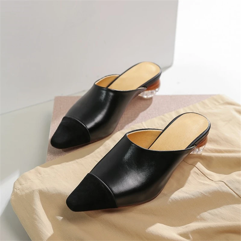 MSSTOR Pointed Toe High Heels Slippers Yellow Outdoor Fashion Sexy Mixed Colors Crystal Women Mules Kid Suede Shoes Woman 2019 MSSTOR Pointed Toe High Heels Slippers Yellow Outdoor Fashion Sexy Mixed Colors Crystal Women Mules Kid Suede Shoes Woman 2019
