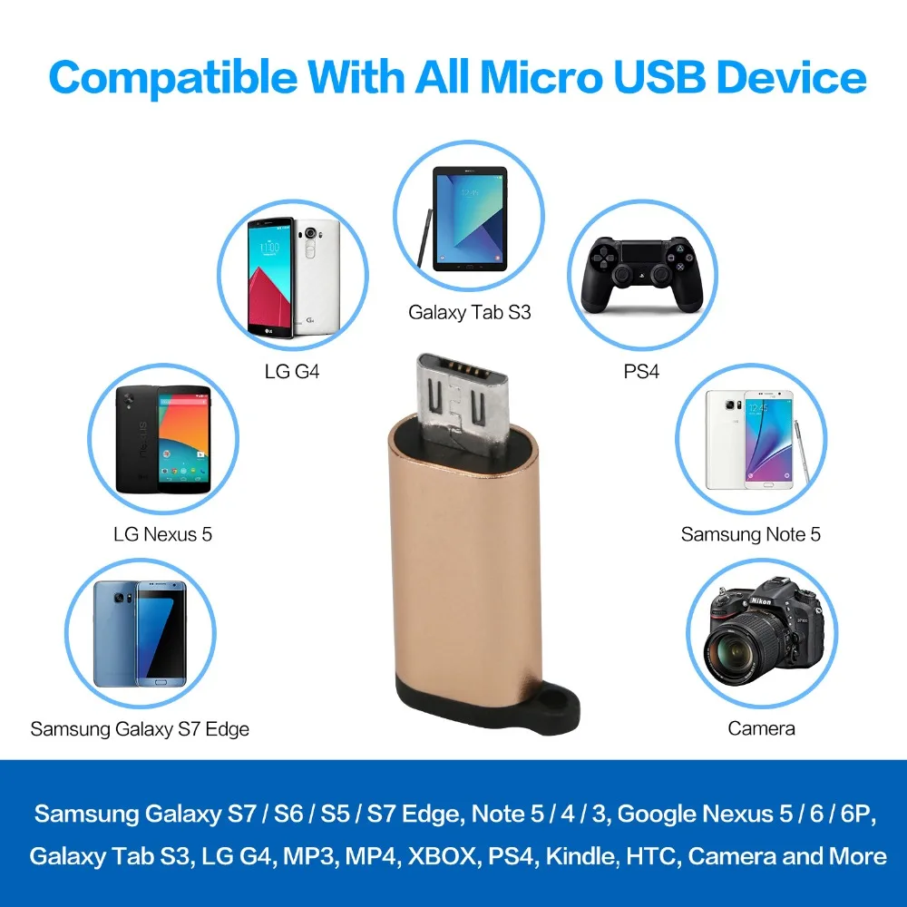 Tongdaytech Micro Usb адаптер 4 шт Тип C Женский к Micro USB Мужской OTG USB конвертер для Android телефонов планшеты геймпад