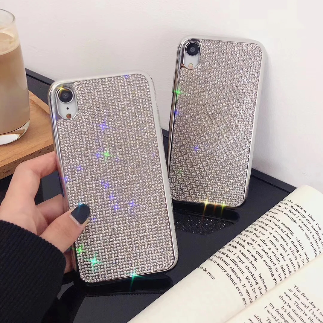 

Cute luxury glitter diamond woman phone case For iphone Xs MAX Xr X 6 6s 7 8 plus Jewel flash plating silicone back shell Coque