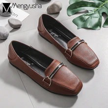 Женская обувь на плоской подошве для студентов; Новинка; удобная офисная обувь; женская обувь для вождения; Повседневная обувь без застежки; женские туфли без задника; большие размеры;