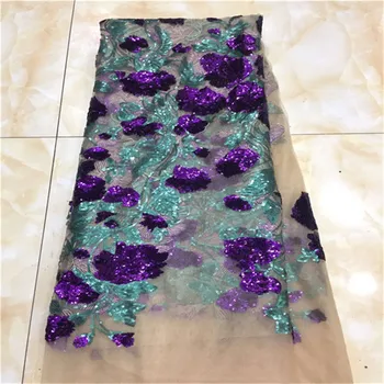 

Newest High Quality 2019 Tulle Sequins French Nigerian Lace Fabrics Sequins Embroidered Guipure African 3d Lace Fabric