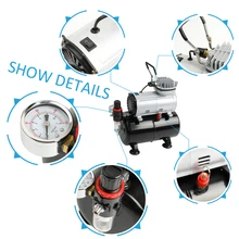 ЕС Профессиональный безмасляный тихий воздушный компрессор высокого давления насос по дереву Воздушный Распылитель Краски компрессор Blast насос набор