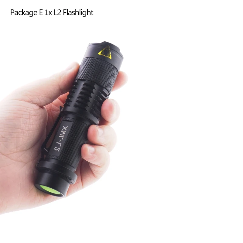 Мини светодиодный светильник-вспышка 4000лм Q5 T6 L2 светодиодный фонарь с регулируемым фокусом, светильник-вспышка, лампа с батареей 14500 и 18650, подарок - Испускаемый цвет: E