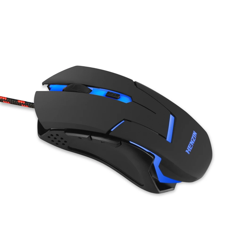 Профессиональная игровая мышка 3200 dpi светодиодный оптический 6 кнопок USB Проводная игровая мышь для компьютера ноутбука геймера мыши - Цвет: Черный