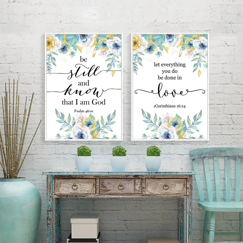 Letters Painting Quotes Posters And Prints Living Room Poster Flower Canvas Painting Picture Print Poster Quote Art Unframed