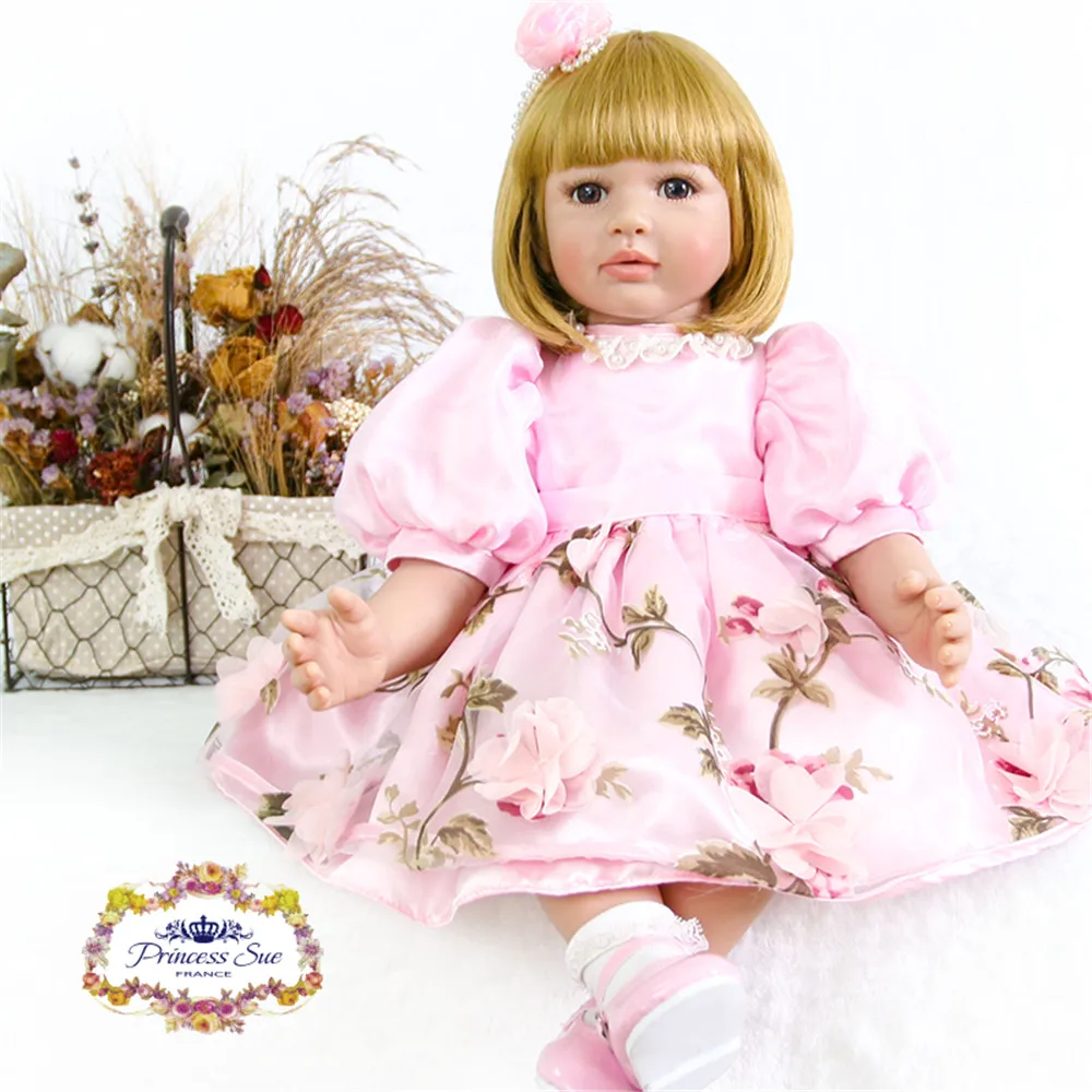 

22 inch 55 cm reborn Silicone dolls, lifelike doll reborn Lovely baby boy and girl's holiday gift