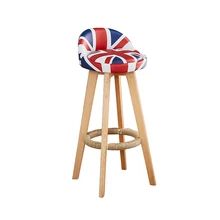 Пользовательский барный табурет высокий табурет домашний твердый деревянный барный табурет креативный нордический передний стол современный минималистичный вращающийся стул