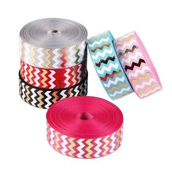 

David accessories 1'' 25mm stripe gold foil polyester Grosgrain ribbon 50 yards,DIY handmade materials,50Yc3013