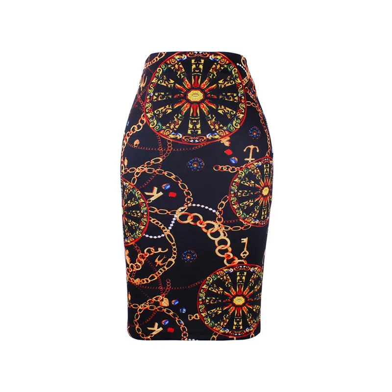 Классические женские юбки-карандаш с геометрическим принтом, американский Европейский стиль, модный дизайн, модная женская облегающая Одежда для девочек - Цвет: WWP0048