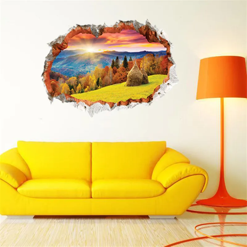 3D forest decoration wall stickers living room bedroom wall decorative