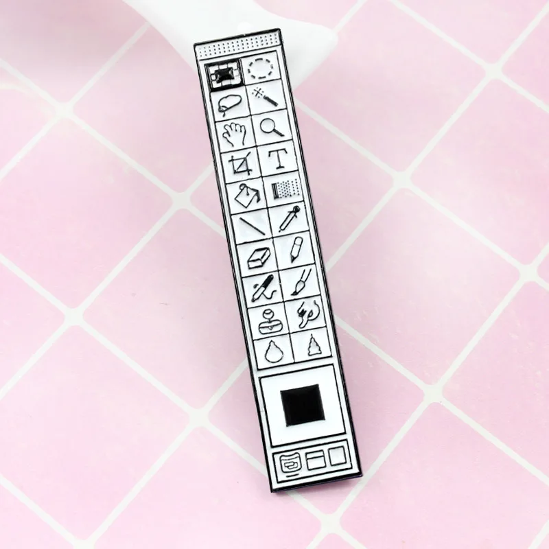 

Creative Photoshop Toolbar Twist Pin Design Fashion Fun Badge Brooch