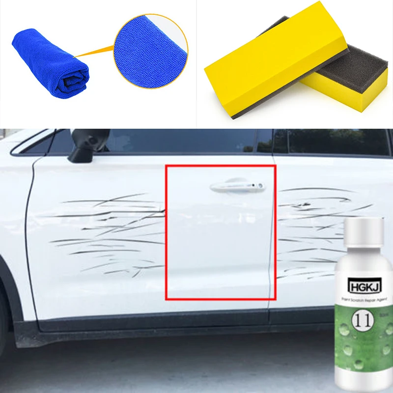 

HGKJ-11 Auto Care Car Paint Scratch Repair Remover Agent+Towel + Sponge Kit 50ml