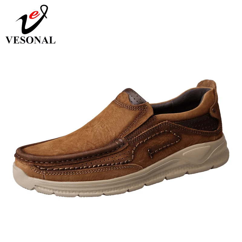 

VESONAL Brand Casual Comfortable Genuine Leather Male Shoes Adult Men Fashion Quality Footwear Walking Leisure Man Shoes