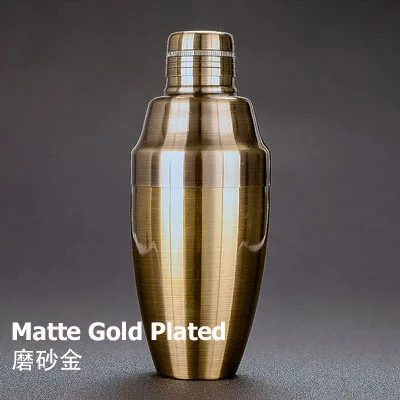 Японский стиль 500 мл нержавеющая сталь 3 шт. шейкер - Цвет: Matte Gold Plated