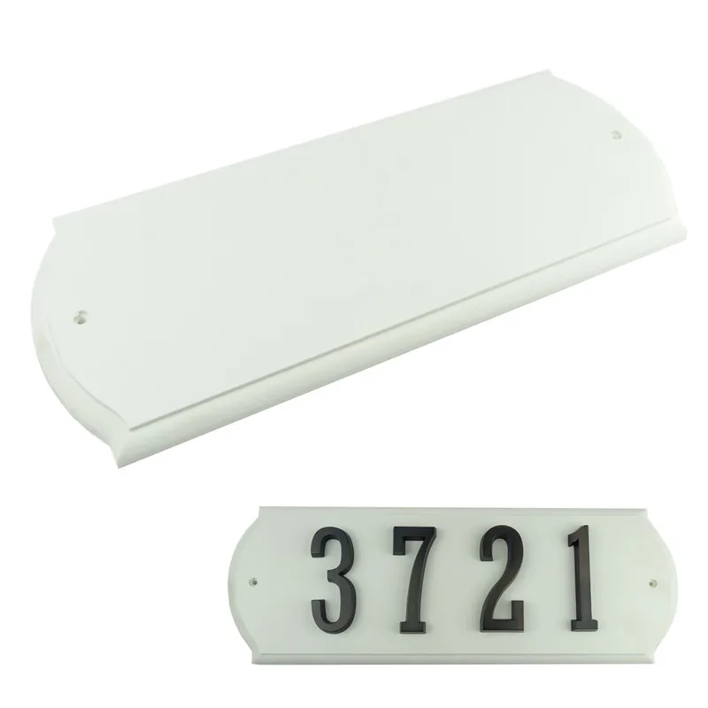 

406mm x 152mm White Address Plate House Number Address Plaque House Door Address Digits Sign Plastic Board Can Be Painted