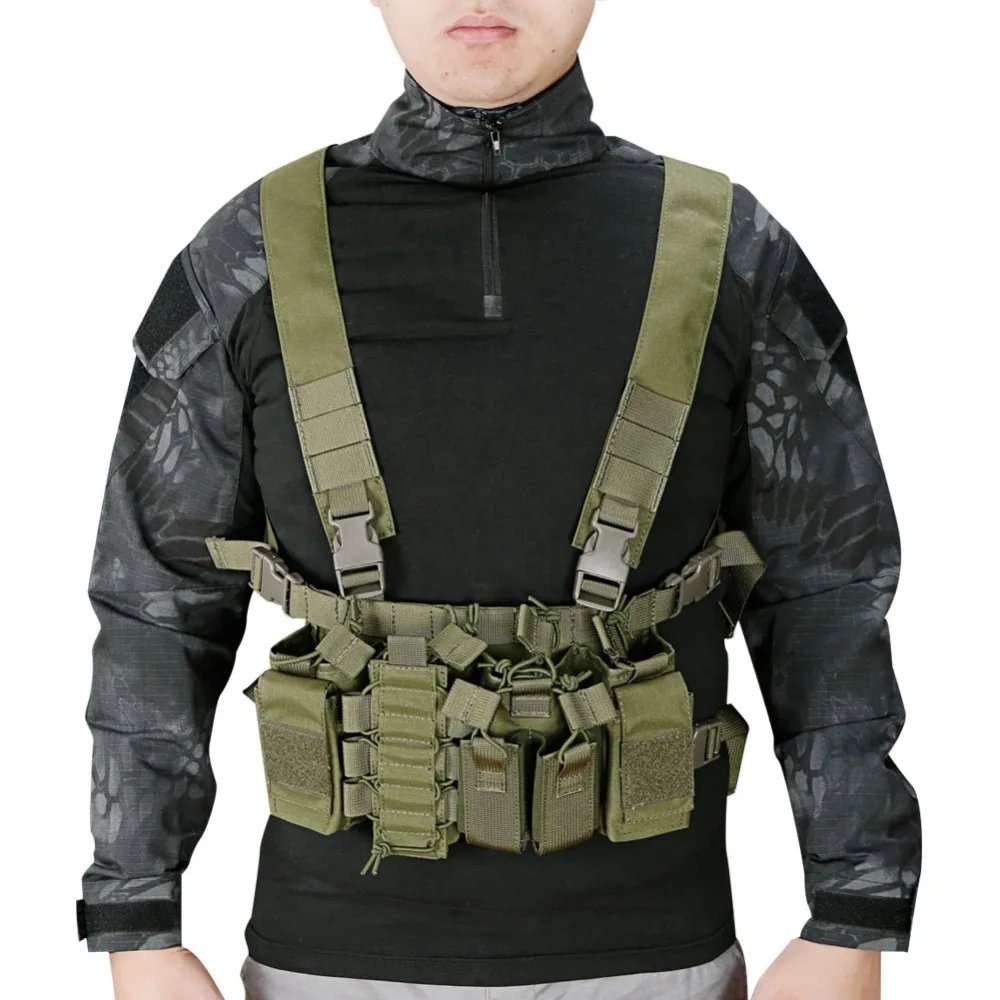 2022 Tactical Sling Vest MOLLE Pouch 1000D Nylon Vest Belt Combat Army