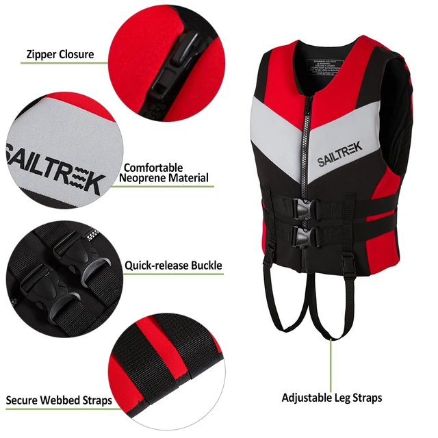 Adults Safety Life Vest Neoprene Life Jacket Watersports Fishing