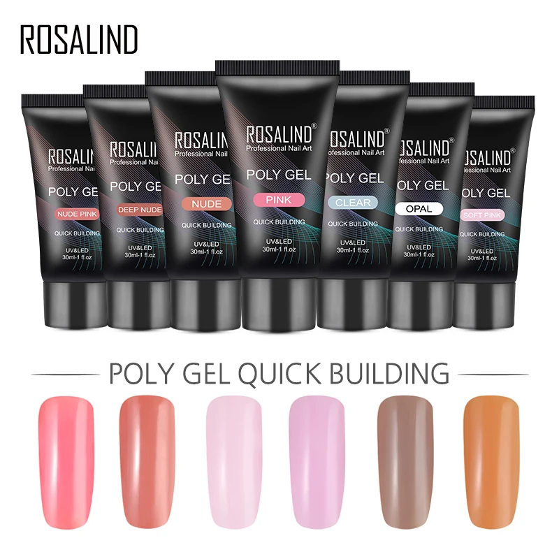 

ROSALIND Gel Nail Polish 30ML gel for nail art extension Cured UV LED Builder Poly Nail Art Top Coat Manicures Gel Varnish