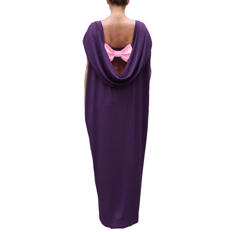 

Fashion Summer Dress Ukraine Women Loose Bowknot Bare Back Long Maxi Dress Bow Open Backlesss Beach Dress Tunic Robe Longue