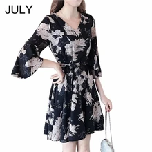 Floral Print Ruffle Trim Wrap Dress Women 2019 Summer V Neck Ladies Boho Women Plus Size Lace Slim Elegant Tunic Dresses black Floral Print Ruffle Trim Wrap Dress Women 2019 Summer V Neck Ladies Boho Women Plus Size Lace Slim Elegant Tunic Dresses black