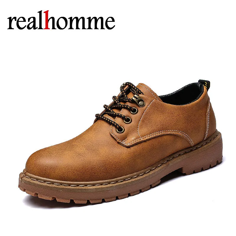 

Leather Men Boots Autumn Winter Ankle Boots Fashion Casual Footwear Lace Up Shoes Men High Quality Vintage Men Shoes