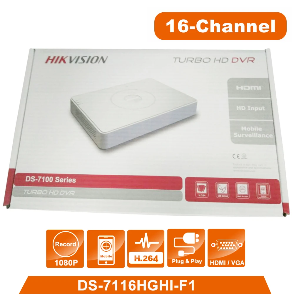 Hik English Version Ds 7116hghi F1 High Quality 1080p 16ch Dvr Connectable To Turbo Hd Hdcvi Ahd Cvbs Signal Input Aliexpress Security Protection