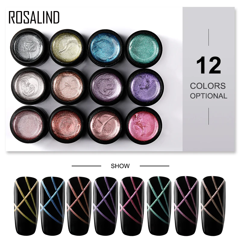  ROSALIND Hybrid Varnishes Nail Art 5ML Metal Spider vernis Gel UV Lak Design Line Drawing Painting 