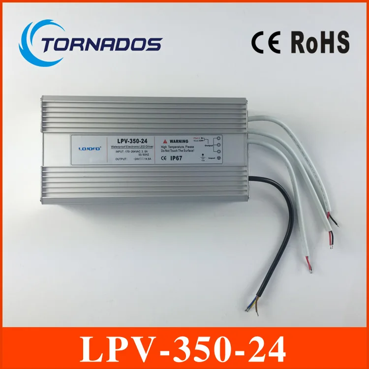 

350W input 220vac output 24v 14.6a DC switching IP67 waterproof LED driver power supply transformer LPV-350-24