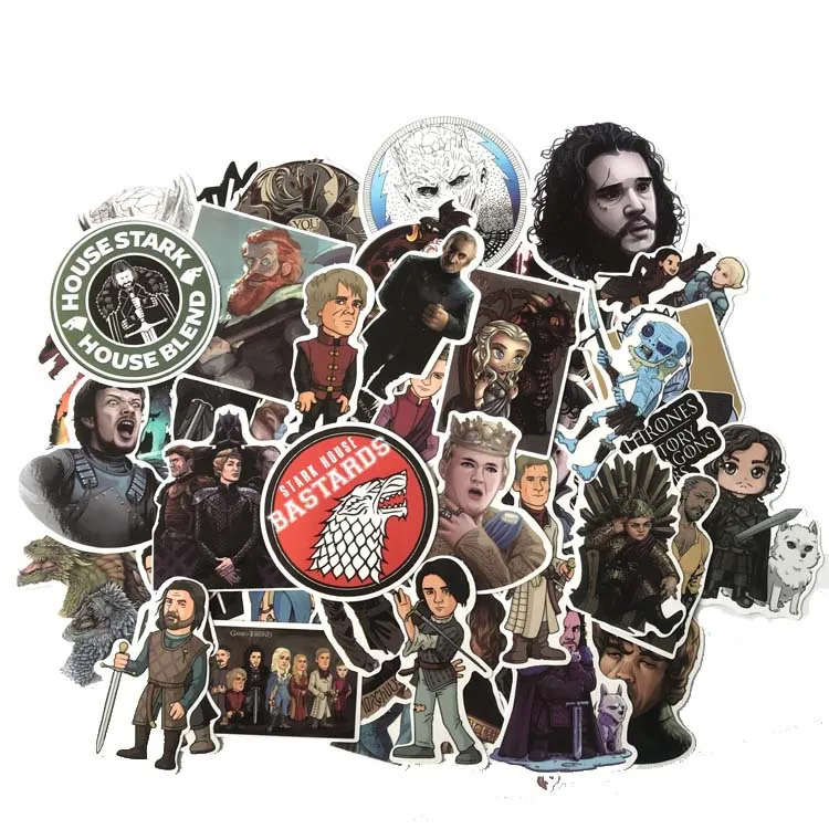 61 шт. наклейка s "Игра престолов" s Stark Jon Snow Targaryen для багажа, автомобиля, ноутбука, ноутбука, наклейка на холодильник, скейтборд, наклейка