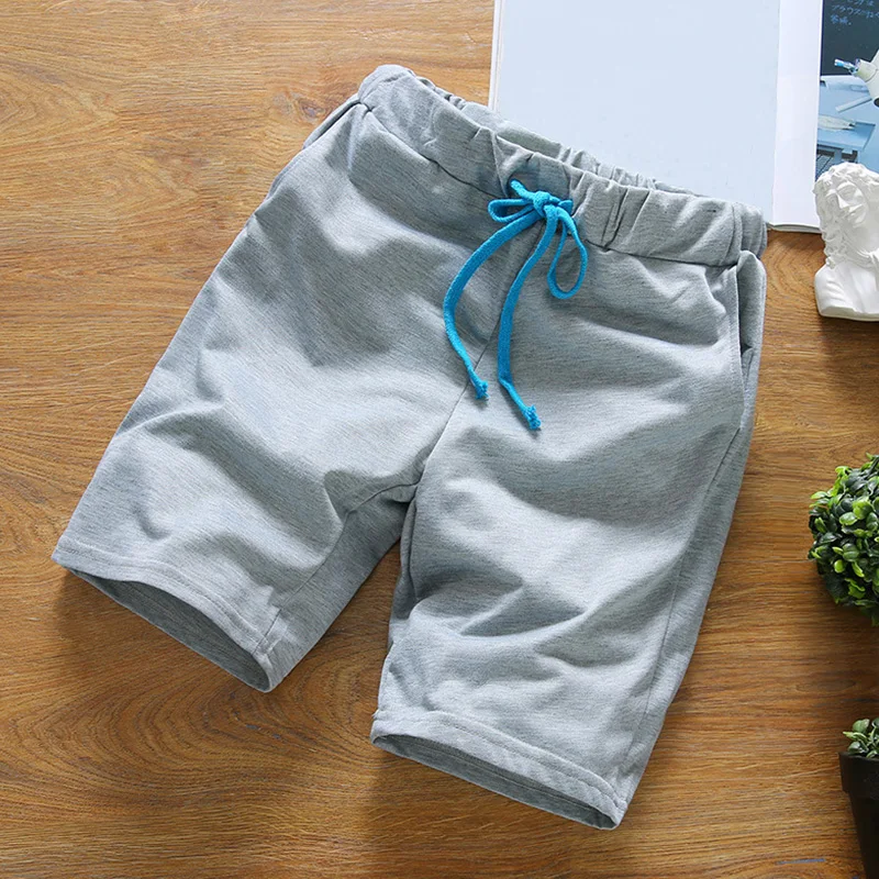 Men Fitness Board Shorts Solid Elastic Waist Beach Trousers Gyms