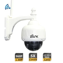 

ZILNK WiFi Outdoor HD 960P (1.3 Megapixel) 5x Optical Zoom PTZ Wireless IP Camera with Motion Detection Onvif TF Card White