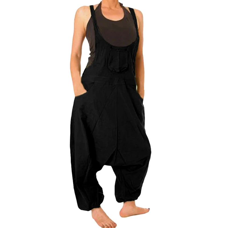 Для женщин Свободный комбинезон нестандартные штаны в стиле гарема с широкими