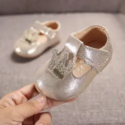 KEYITODO/Новинка 2019 года, Осенняя детская обувь принцессы с объемной короной для маленьких девочек возрастом от 1 года до 3 лет, нескользящая