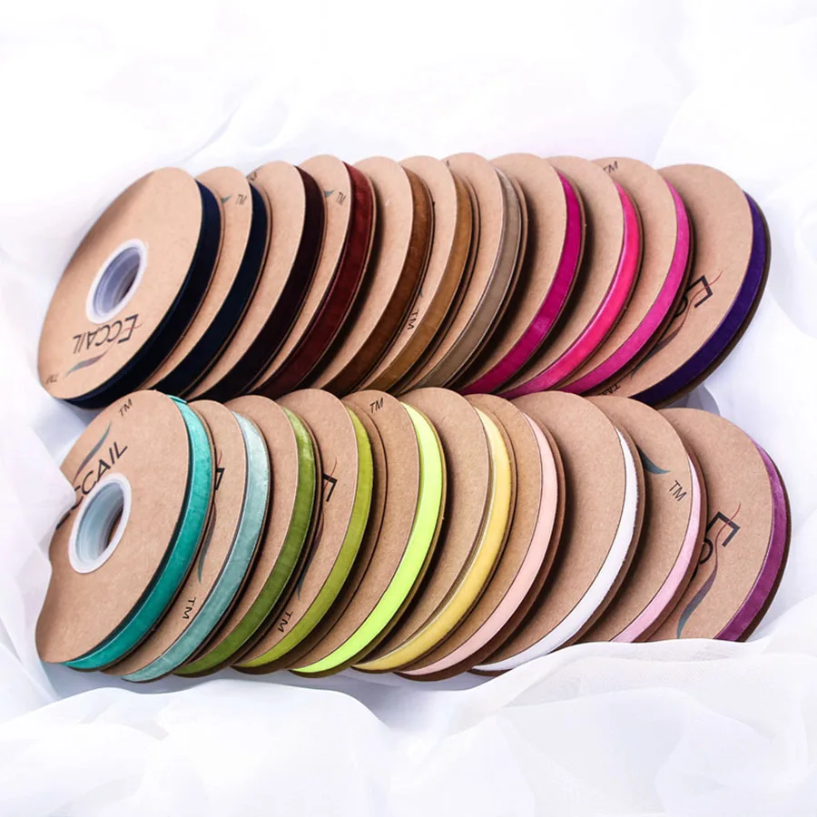 

Velvet Decorative Ribbons 10mm 15mm 25mm 20yards/roll Solid Ribbon DIY Headband Bows DIY Shoes Tape Hat Sewing Supplier