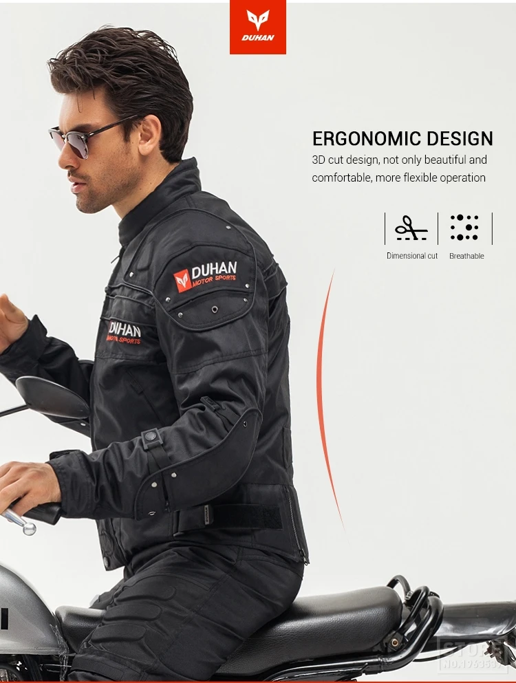 DUHAN мотоциклетная куртка для мужчин Chaqueta Moto мотокросс куртка мото ветрозащитная одежда мотоцикл протектор с удалением Linner