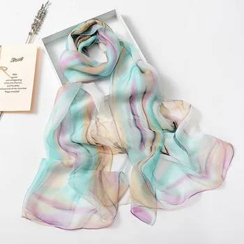 

Colorful Flower Printing Silk Scarf Summer Spring Women's Scarves Thin Chiffon Hijab Fashion Tulip Floral Shawl Georgette Scarf