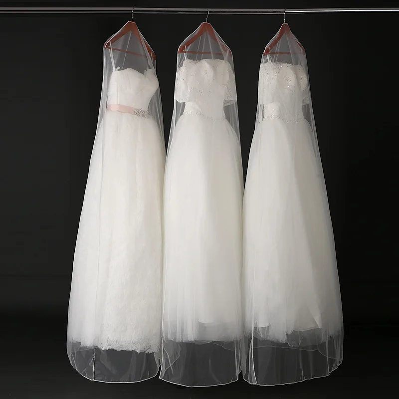 160cm 180cm Transparent Wedding Dress Dust Cover Soft Tulle Garment
